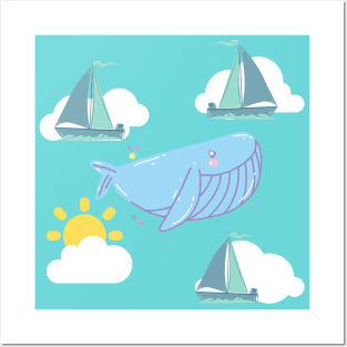 The Whale in the Blue Sky Posters and Art